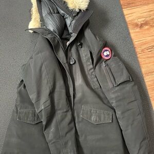 Canada Goose Parka with Fur Trim - black